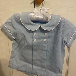 Edgehill Collection Blue and White Button Down Shirt